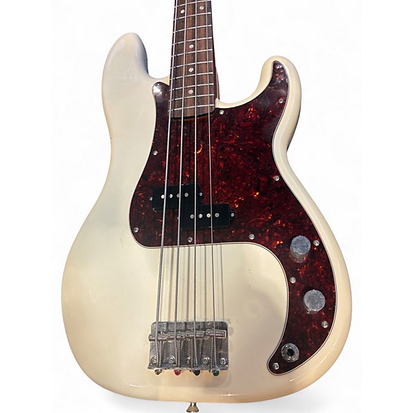 Used Squier Precision Bass Olympic White Electric Bass Guitar