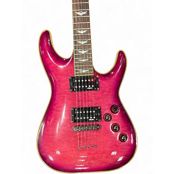 Used Schecter Guitar Research Omen Extreme 6 Pink Solid Body Electric Guitar