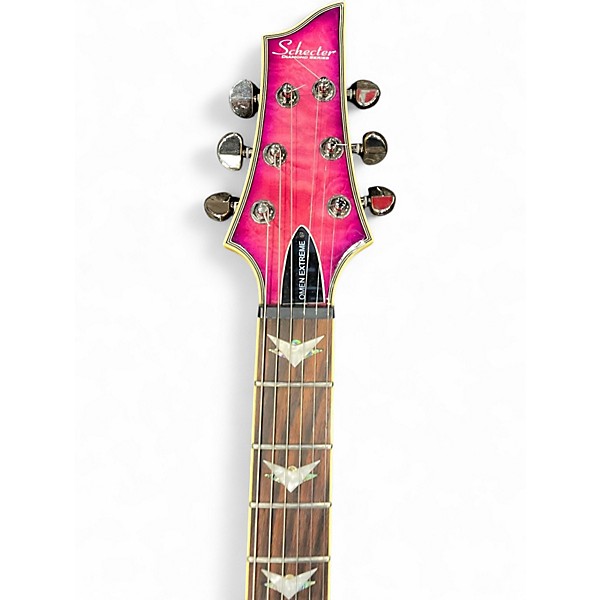 Used Schecter Guitar Research Omen Extreme 6 Pink Solid Body Electric Guitar