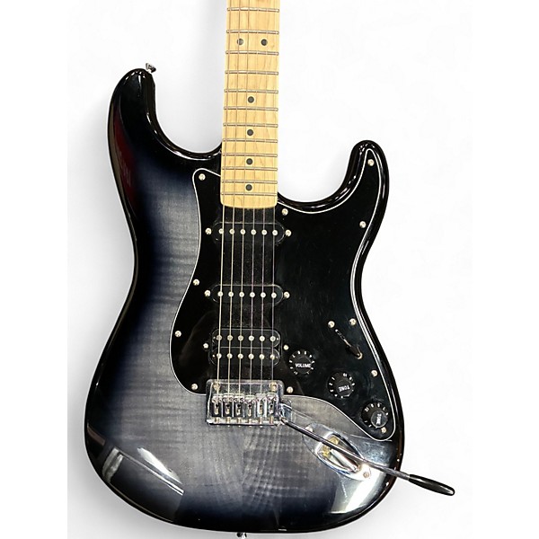 Used 2021 Squier Affinity Stratocaster FMT HSS Black Burst Solid Body Electric Guitar