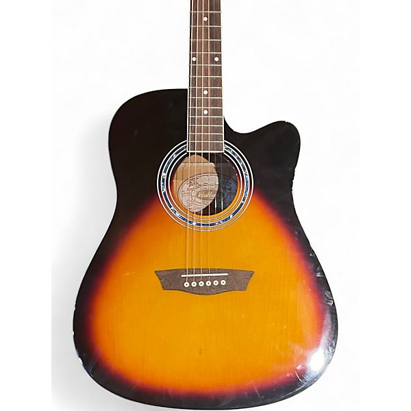 Used Washburn WA90CE 3 Tone Sunburst Acoustic Electric Guitar