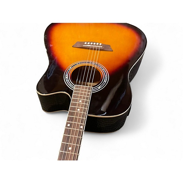 Used Washburn WA90CE 3 Tone Sunburst Acoustic Electric Guitar