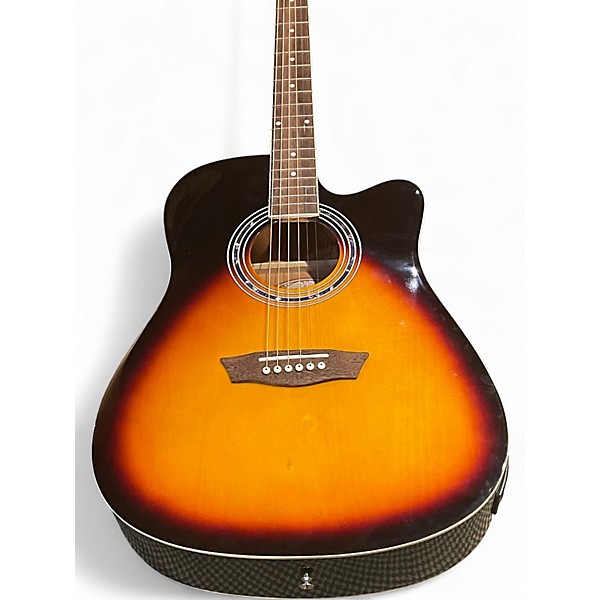 Used Washburn WA90CE 3 Tone Sunburst Acoustic Electric Guitar
