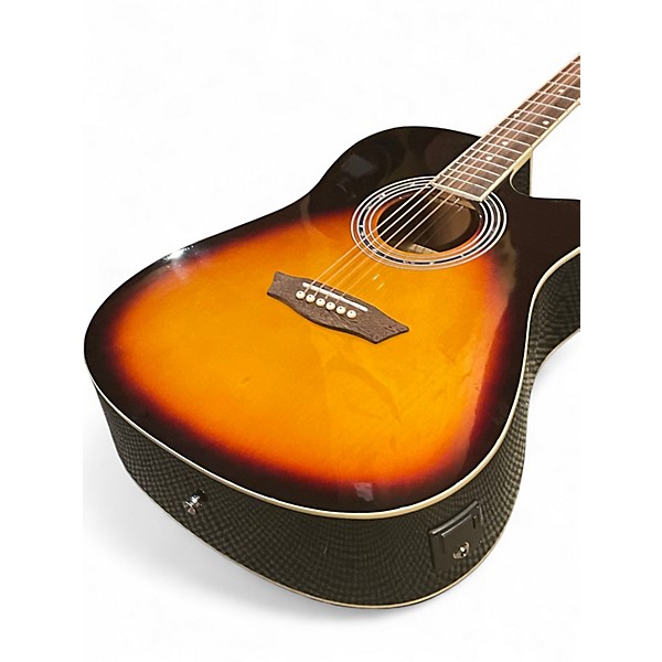 Used Washburn WA90CE 3 Tone Sunburst Acoustic Electric Guitar