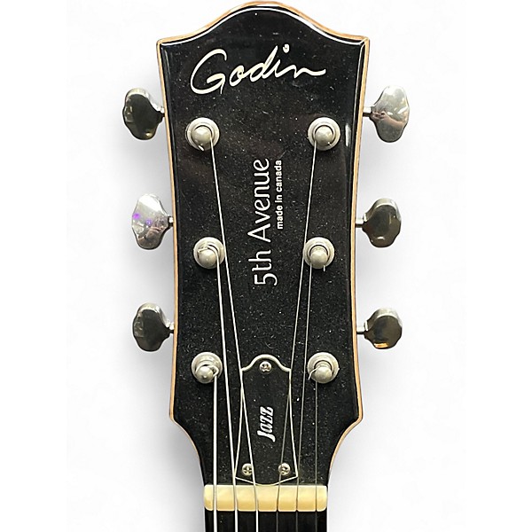 Used Godin 5th Avenue Jazz Sunburst Hollow Body Electric Guitar