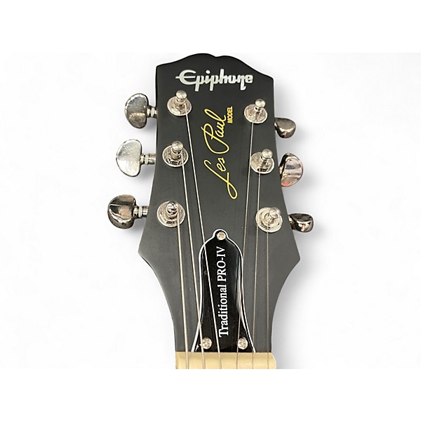 Used Epiphone Les Paul Traditional Pro IV Satin Black Solid Body Electric Guitar