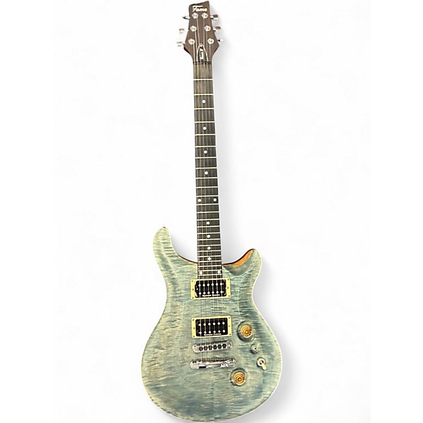 Used Fame Forum IV Stonewashed Blue Satin Solid Body Electric Guitar