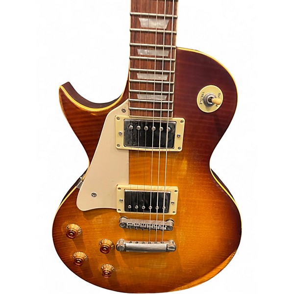 Used Vintage Icon V100 Left Handed Vintage Burst Distressed Solid Body Electric Guitar