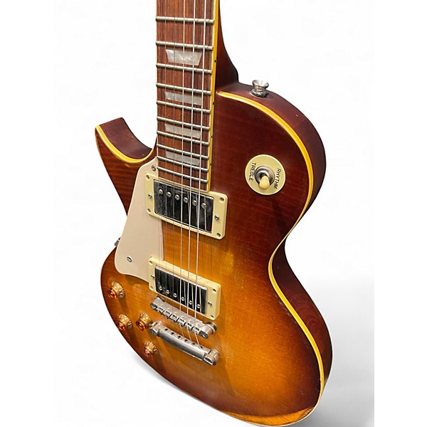 Used Vintage Icon V100 Left Handed Vintage Burst Distressed Solid Body Electric Guitar
