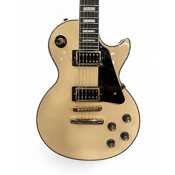 Used Epiphone Les Paul Custom Blackback Antique Ivory Solid Body Electric Guitar
