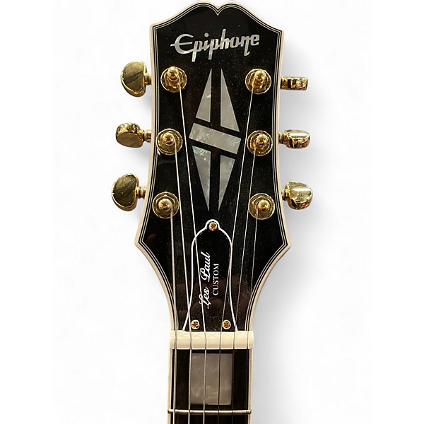 Used Epiphone Les Paul Custom Blackback Antique Ivory Solid Body Electric Guitar
