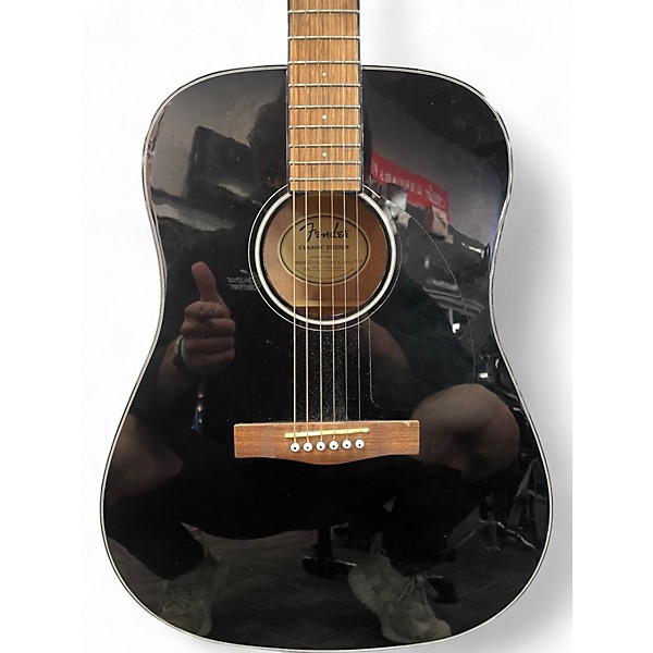 Used Fender CD60 Dreadnought Black Acoustic Guitar