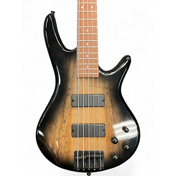 Used Ibanez GSR205 5 String Spalted Maple Edge Burst Electric Bass Guitar