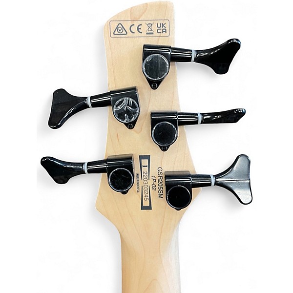 Used Ibanez GSR205 5 String Spalted Maple Edge Burst Electric Bass Guitar
