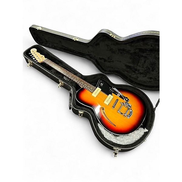 Used Reverend NOS Club King Sunburst Hollow Body Electric Guitar