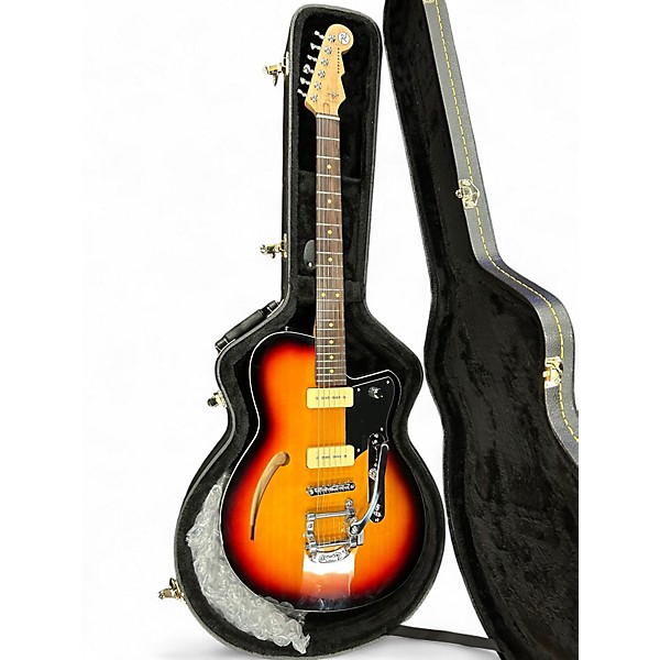 Used Reverend NOS Club King Sunburst Hollow Body Electric Guitar