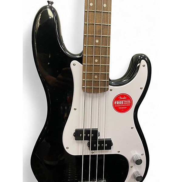 Used Squier Precision Bass Black and White Electric Bass Guitar