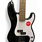 Used Squier Precision Bass Black and White Electric Bass Guitar