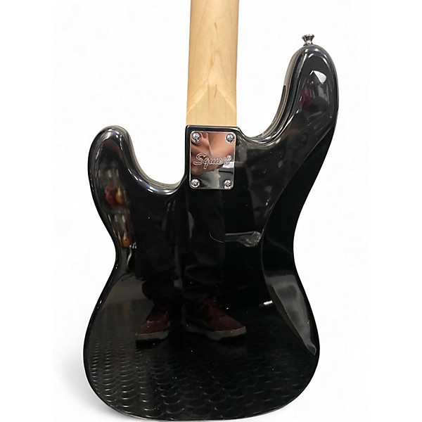 Used Squier Precision Bass Black and White Electric Bass Guitar