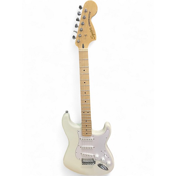 Used Squier STRATOCASTER White Solid Body Electric Guitar