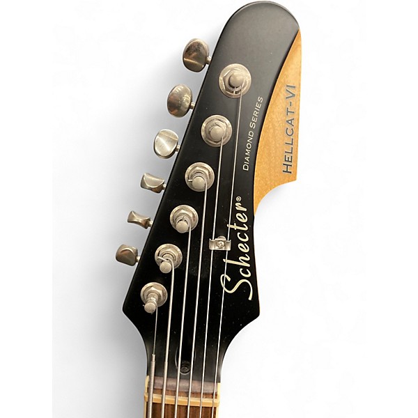 Used Schecter Guitar Research Hellcat VI Baritone 3 Color Sunburst Solid Body Electric Guitar