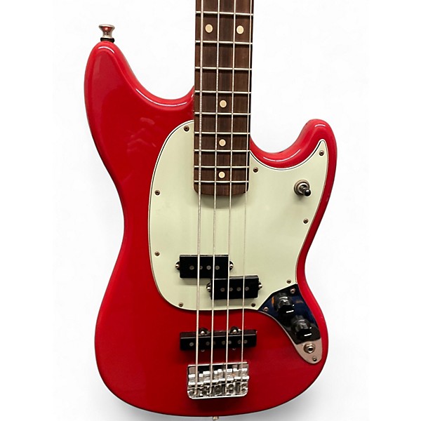 Used Fender Mustang Bass Candy Apple Red Electric Bass Guitar