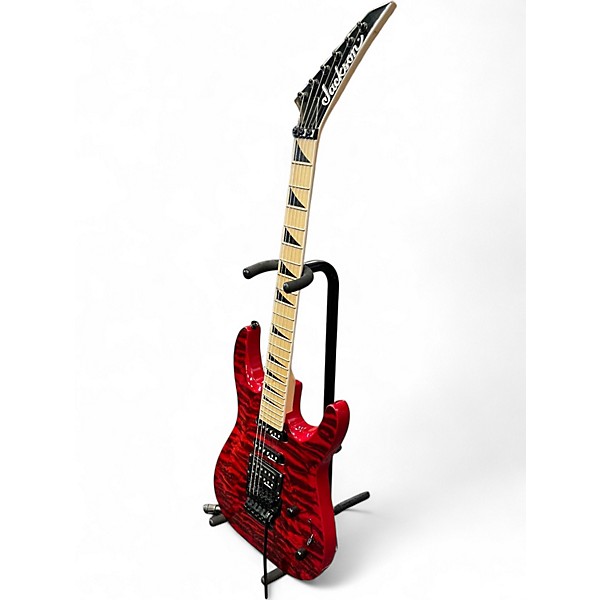 Used Jackson JS34Q Dinky Trans Red Solid Body Electric Guitar