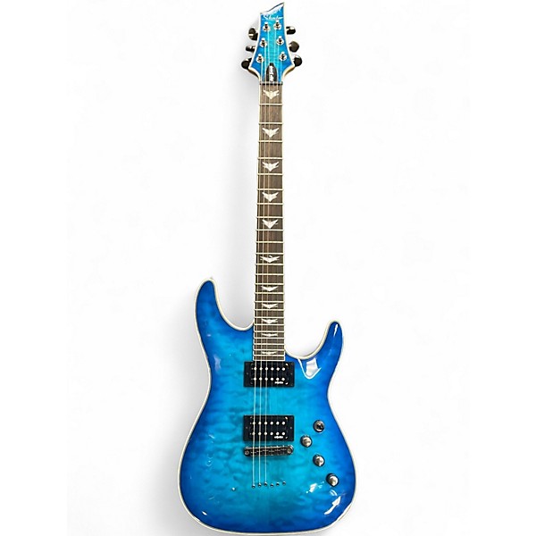 Used 2022 Schecter Guitar Research Omen Extreme 6 Ocean Blue Burst Solid Body Electric Guitar