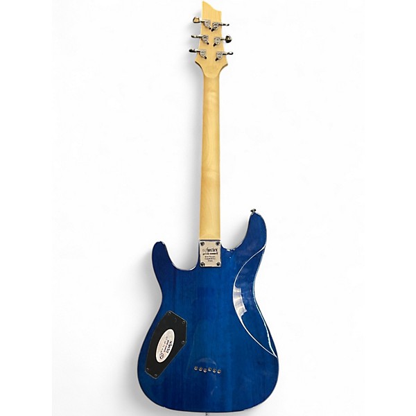 Used 2022 Schecter Guitar Research Omen Extreme 6 Ocean Blue Burst Solid Body Electric Guitar
