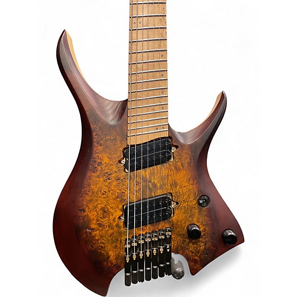 Used Nk HEADLESS 7 STRING Brown Solid Body Electric Guitar
