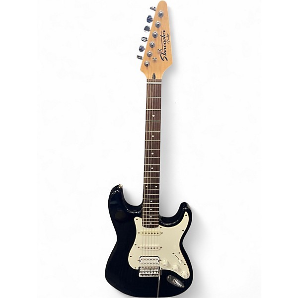 Used Starcaster by Fender Stratocaster Black Solid Body Electric Guitar