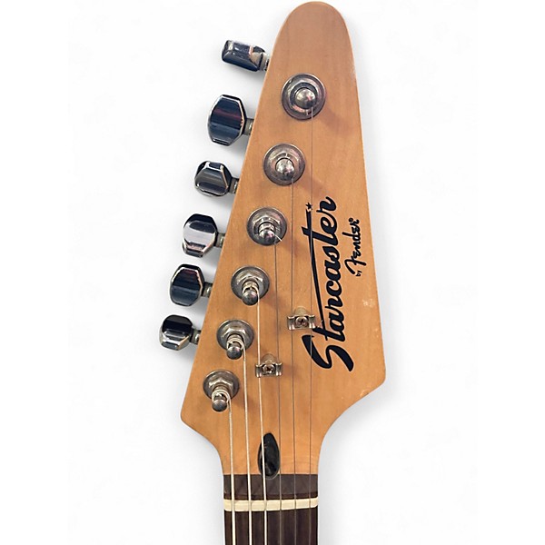 Used Starcaster by Fender Stratocaster Black Solid Body Electric Guitar