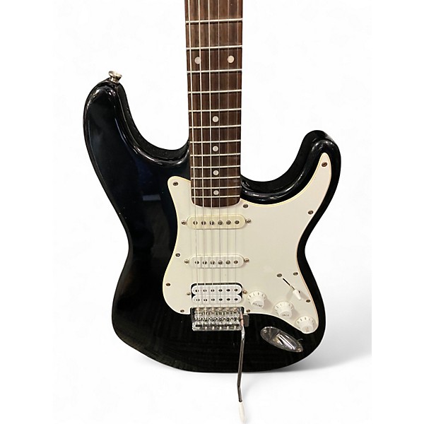 Used Starcaster by Fender Stratocaster Black Solid Body Electric Guitar