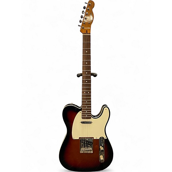 Used Squier Telecaster Custom 3 Tone Sunburst Solid Body Electric Guitar