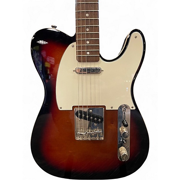 Used Squier Telecaster Custom 3 Tone Sunburst Solid Body Electric Guitar