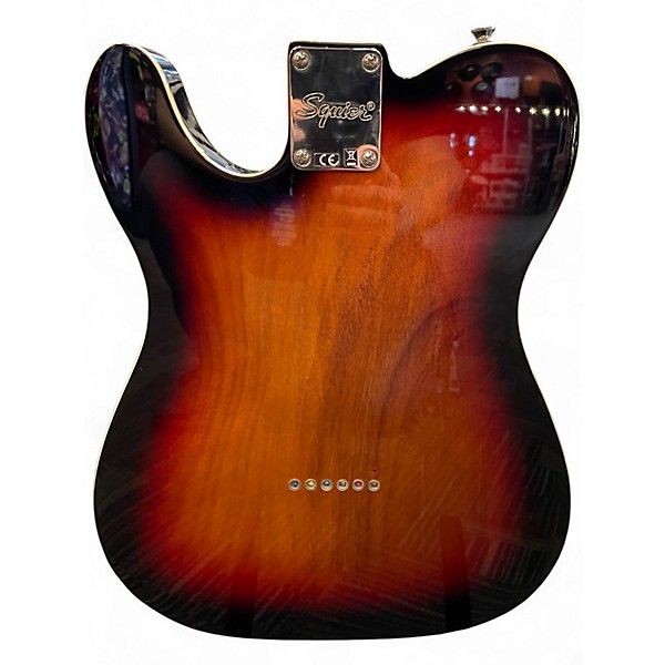 Used Squier Telecaster Custom 3 Tone Sunburst Solid Body Electric Guitar