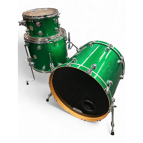 Used DW 3 Piece Collector's Series Emerald Sparkle Drum Kit