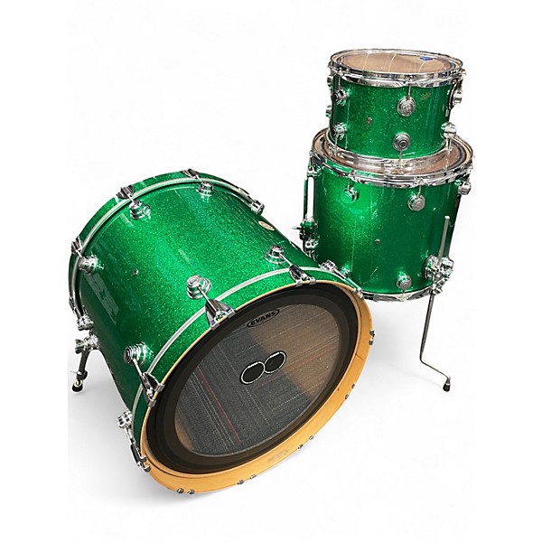 Used DW 3 Piece Collector's Series Emerald Sparkle Drum Kit