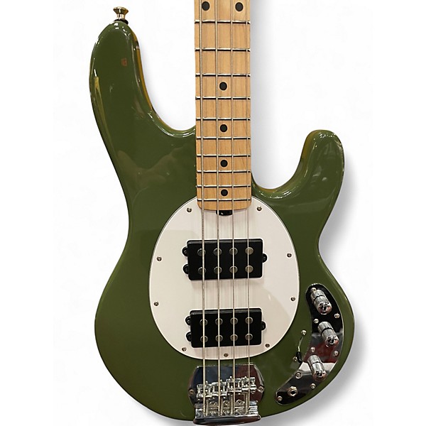 Used Sterling by Music Man  stingray  Green Electric Bass Guitar