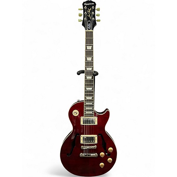 Used Epiphone Les Paul Standard Florentine Pro Candy Apple Red Hollow Body Electric Guitar