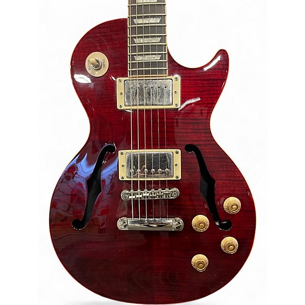 Used Epiphone Les Paul Standard Florentine Pro Candy Apple Red Hollow Body Electric Guitar