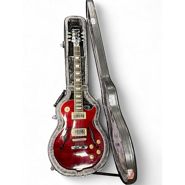 Used Epiphone Les Paul Standard Florentine Pro Candy Apple Red Hollow Body Electric Guitar
