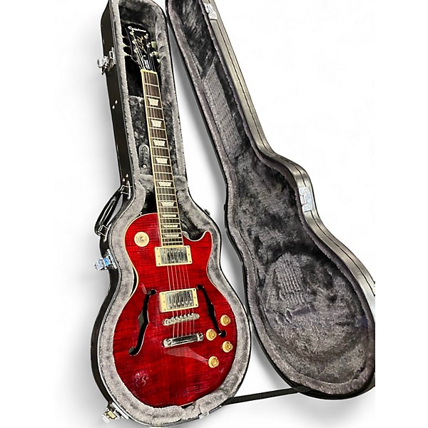 Used Epiphone Les Paul Standard Florentine Pro Candy Apple Red Hollow Body Electric Guitar