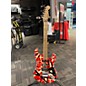 Used EVH Striped Series Frankie Red with Black and White Stripes Solid Body Electric Guitar thumbnail