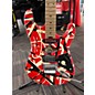 Used EVH Striped Series Frankie Red with Black and White Stripes Solid Body Electric Guitar