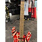 Used EVH Striped Series Frankie Red with Black and White Stripes Solid Body Electric Guitar