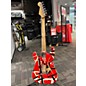 Used EVH Striped Series Frankie Red with Black and White Stripes Solid Body Electric Guitar