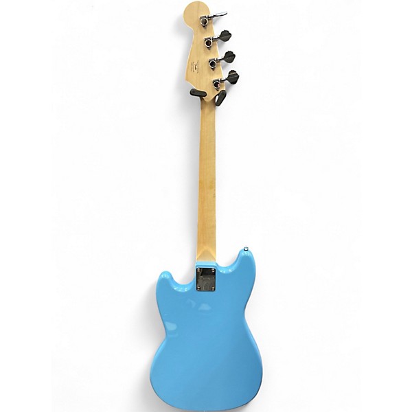 Used Squier Bronco Blue Electric Bass Guitar