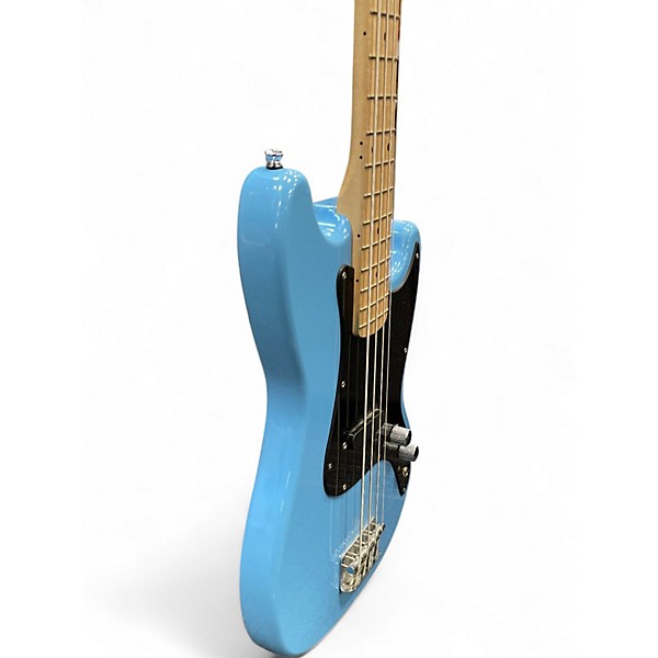Used Squier Bronco Blue Electric Bass Guitar
