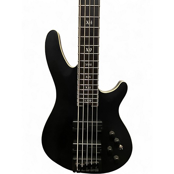 Used Schecter Guitar Research Elite-5 Evil Twin Black Electric Bass Guitar